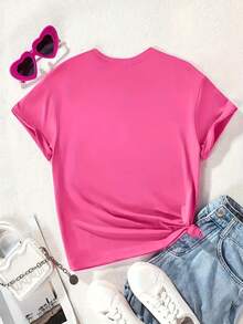 Camiseta Casual para Niñas con Estampado de Letras de la Marca GIGI's Blessings - Morado - Ver 9