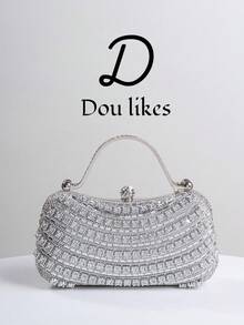 Women's Handbag With Sparkling Crystal Embellishments And Gemstone Hardware, Suitable For Weddings, Parties, Galas, Valentine's Day Gifts, And Birthday Presents. - 玫瑰金 - 查看 1