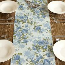 1pc Floral Pattern Table Runner, Modern Style, Home Kitchen Decor, 1 Home Decor Indoor/Outdoor Party Supplies, Suitable For Daily Home Kitchen Decor And Event Decoration - Multicolor - View 6