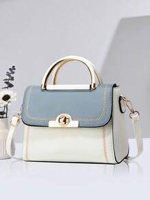 PLANEE Women's Vintage PU Crossbody Bag, Flap Shoulder Bag, Minimalist Style, For Office, Work, Fashionable Women's Shoulder Bag, Fashionable Solid Wallet For Women, A - 彩色 - 查看 1