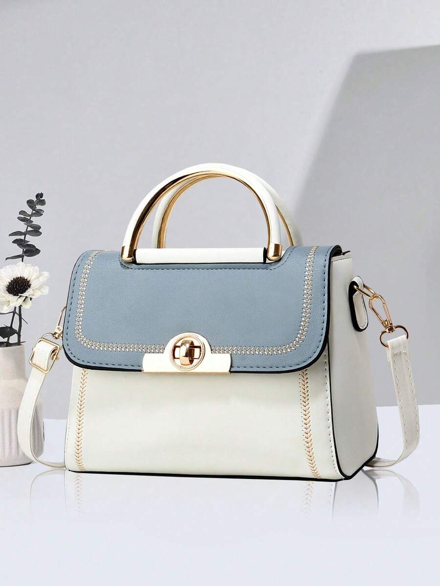 PLANEE Women's Vintage PU Crossbody Bag, Flap Shoulder Bag, Minimalist Style, For Office, Work, Fashionable Women's Shoulder Bag, Fashionable Solid Wallet For Women, A - 彩色 - 查看 1