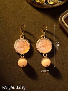Vintage European-American Unicorn Carved 3D Design Niche Personalized Luxury Elegant High-End Fashion Jewelry Necklace, Earrings And Brooch, Suitable For Evening Party, Wedding, Ball, Theme Party, Daily Commute, Formal Occasions, Essential Eye-Catching Accessory To Create A Noble Atmosphere Look - Pink - View 4