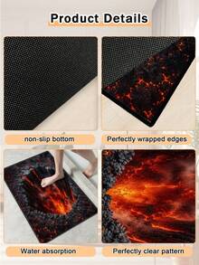 1pc Printed Carpet Runner Mat For Hallway, Bedroom, Kitchen, Absorbent Soft Easy To Clean, Faux Cashmere Anti-Dirt Kitchen Rug, Indoor Outdoor Entryway, Home Decor, Multi-Color Options, Living Room Carpet, Bedroom Rug, Laundry Room, Machine Washable - Multicolor - View 10