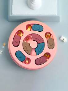 1pc Rotatable Pet Puzzle Feeder Bowl, Multi-Color Sliding Lid Dog Slow Feeder Snack Dispenser Toy, Small To Medium Dog And Cat Interactive Brain Training Game Bowl, Relieve Boredom - Multicolor - View 14