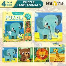 64pcs/Set Animal Puzzle Toy, Montessori Educational Learning Toy, Intellectual Puzzle Board Game, Birthday Gift For Boys And Girls, Halloween - Multicolor - View 13