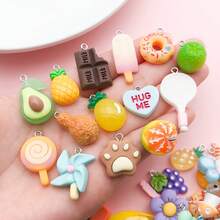 Random 20/30/40pcs Cute 3D Resin Mixed Mini Charms, Cartoon Fruit Animal Pendants For DIY Earrings Necklaces Handmade Jewelry Making Craft Supplies - Multicolor - View 11