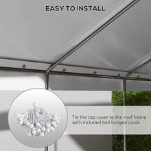 Outsunny 10 X 20ft Carport Roof, UV Resistant Canopy Replacement, Fits 84C-378V00 And 84C-206 Series, Dark Gray-XY105072 - 84C-447V00CG - View 5