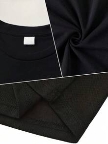 Boys' T-Shirt With A Simple "Baseball No. 67 Graffiti" Print Design, Inspired By American Baseball Culture And Retro Sportswear Style. It's A Comfortable And Casual Garment. - 黑色 - 查看 6