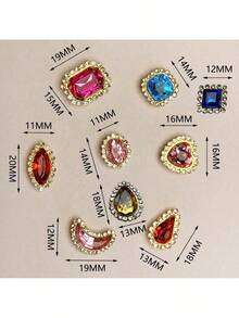 Mix 50 Colorful Hand Sewn Diamond Claws, Rhinestones, Clothing, Shoes, Hats, Bags, DIY Materials, Jewelry Accessories - Multicolor - View 5