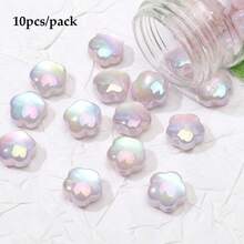 beadia 10顆 10mm 精緻貓眼梅花壓克力貝殼光澤珠,適用手鍊、項鍊、珠飾吊墜、珠飾配件裝飾珠 - 花朵 - 查看 14