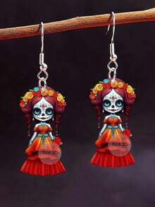 Halloween Fashion Acrylic Ghost Bride Earrings, Women's Fun Fashion Jewelry Gift - Multicolor - View 5