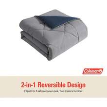 Coleman Twin Comforter Set Reversible Bed-In-A-Bag– Double-Sided Color Options, All-Season Comforter + Shams + Sheets – Perfect For Home, Cabin Or Variant 4 - Navy/Gray - View 6