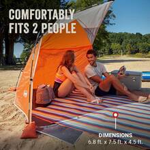 Coleman Skyshade Portable Sun Shelter, Easy Setup With Pre-Attached Poles, Canopy Provides Cover From Sand & Sun, Great For Beach, Park, Tailgating, Variant 2 - 無PFAS(新版本) - 查看 2