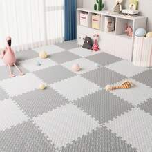 10 Pcs Leaf Pattern Interlocking Mats - 30x30x1cm Size, Multiple Color Combinations With Fresh Aesthetic! Leaf Pattern Anti-Slip Texture + 1cm Thick Cushioning, For Crawling And Playing, Freely Assemble To Fit Different Spaces, Essential For Home Baby Activity Area, And Practical - 30x30x1cm - View 8
