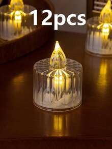 12入 LED 電子蠟燭燈 浪漫生日求婚創意裝飾場景 燭光夜氛燈 桌面擺飾 適用多種場合 - 糖果燈 - 查看 7