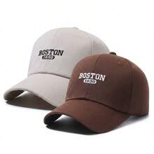 BONNY BOOM 2件裝刺繡字母 BOSTON 棒球帽，可調節尺寸，輕量防曬帽，卡車司機帽，男女通用，適合夏季日常戶外運動、海灘派對、旅行度假，Y2K 風格，送給朋友與家人的開學、萬聖節、聖誕假期禮物 - 彩色 - 查看 3