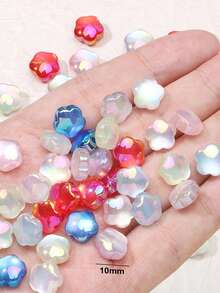 beadia 10顆 10mm 精緻貓眼梅花壓克力貝殼光澤珠,適用手鍊、項鍊、珠飾吊墜、珠飾配件裝飾珠 - 花朵 - 查看 7