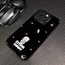 Tema de corazones lindos de Pink Esther Bunnyfunda de teléfono Fundas compatibles con ,Apple,VIVO,OPPO,,, y Honor.Fabricadas en silicona TPU,ofrecen protección contra golpes y caídas. - Negro - Ver 1