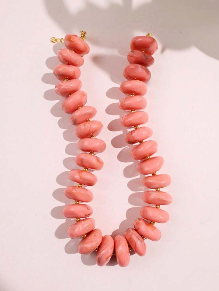 Collar de cuentas de ábaco asimétricas de 24mm extra grandes y coloridas, joyería bohemia para mujeres - Multicolor - Añade 26