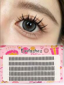 160 Clusters Large Fairy Faux Eyelashes, Single-Strand Single-Cluster Thick, Natural-Looking Ultra-Soft Curly Sunflower False Eyelashes - C - View 2