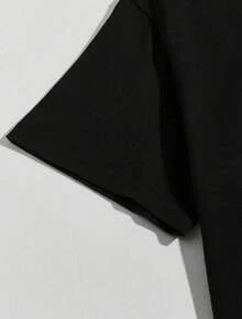 Playera Hombre Estética Plateada con Estampado, Ajuste Suelto Estándar, Algodón Suave para Verano - Negro - Ver 4