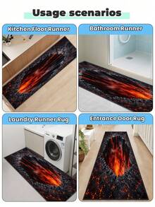1pc Printed Carpet Runner Mat For Hallway, Bedroom, Kitchen, Absorbent Soft Easy To Clean, Faux Cashmere Anti-Dirt Kitchen Rug, Indoor Outdoor Entryway, Home Decor, Multi-Color Options, Living Room Carpet, Bedroom Rug, Laundry Room, Machine Washable - Multicolor - View 9