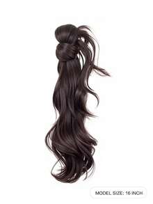 Synthetic Wig Ponytail Extensions Wig Claw Clip Natural Wave Ponytail Hairpieces With Hair Scrunchie For Women Daily UseHairPins, Halloween - Multicolor - View 6