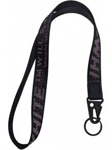 (1PCS) OFF Long Neck Lanyards For ID Badges, Lanyards For Keys,WHTIE Cute Cool Lanyard Strap For Car Keys, Card Holder, Whistle, Keychain, Wallet - Black - View 1