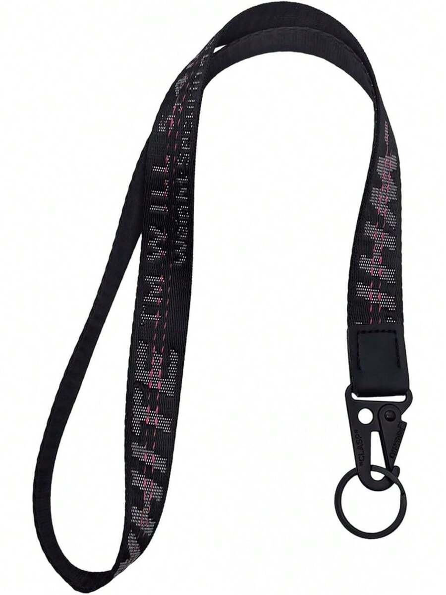 (1PCS) OFF Long Neck Lanyards For ID Badges, Lanyards For Keys,WHTIE Cute Cool Lanyard Strap For Car Keys, Card Holder, Whistle, Keychain, Wallet - Black - View 1