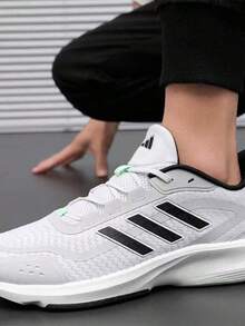 Adidas 阿迪達斯男鞋一年四季可穿運動鞋男士跑步鞋新款厚網輕便避震休閒鞋 - 淺灰色 - 查看 1