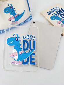 1pc TPU Soft Shell Dinosaur Skateboard Letter Pattern Painted Tablet Case Compatible With Mini1/2/3/Mini4/Mini5/Mini6/Mini7/Air/Air2/9.7/10.2/10.5/Air4/Air5/10.9/Pro 11 Inch/10th Gen/Pro11-In.(M4)-2024/ (A16) 11 Inch 11th Generation 2025/ Air7(M3)2025 (11-Inch)/ Air 8(M4)2026(11-Inch) Apple Models A7/A8 Models TPU Tablet Protective Single Shell Tablet Transparent Case Lightweight Ultra-Thin Soft Shell Minimalist/Fun/Cute/Fresh/Personalized/Creative No Pen Slot Model Product Does Not Include Pen - Multicolor - View 6