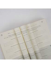 1pc Linen Cover English Version A5 Daily Self-Care Gratitude & Reflection Journal - Yellow - View 4