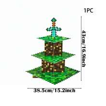 WPETLE Pixel Miner Theme Cake Stand Decor, Birthday Party Decoration, Pixel Miner Party Supplies, Perfect Birthday Party Decoration - Cake Stand - View 11