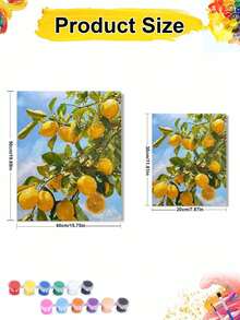 Fresh Lemon Tree 水果 DIY 数字油畫手工繪畫 成人居家牆面藝術裝飾 節日禮物 風景現代室內裝飾 DIY 畫布套裝禮物 - 套裝 - 查看 5