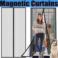 1pc Magnetic Screen Door, Self-Adhesive Mesh Curtain, No Drilling Required, Insect-Proof, Ventilated, Wind-Blocking, Privacy Partition Curtain, Suitable For Front Door, Sliding Door, Patio, Balcony, Kitchen, Bedroom, Pet-Friendly, Home Entrance Cover, Easy Installation - Black - View 7