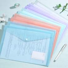 10個彩色透明文件夾，A4尺寸，學生文件夾，輕鬆整理你的學校用品，返校用品 - 多色 - 查看 2