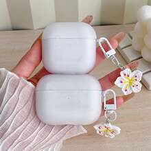 極簡白色粉藍藍牙無線保護殼，適用於 Airpodspro3 2代，適用於 iPhone 耳機保護殼 1/3/4/5 無線保護殼 2代、3代與 4代 - 無色 - 查看 5