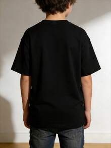 Camiseta de 10º cumpleaños para niño, este niño ahora tiene 10 años, camiseta con número de dos dígitos, top infantil de manga corta en color sólido, genial set de regalo para fiesta de 10º - Negro - Ver 2