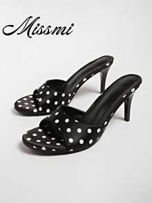 2026 Spring/Summer New Women's Mule Sandals With Medium-Thin Low Heel - Black - View 1