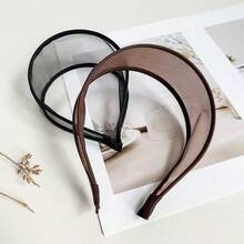 1pc Women's Solid Color Sheer Mesh Wide Headband, Soft Non-Slip Thin Mesh Hairband, Daily Makeup Washing Face Sports Hair Accessory - View 3