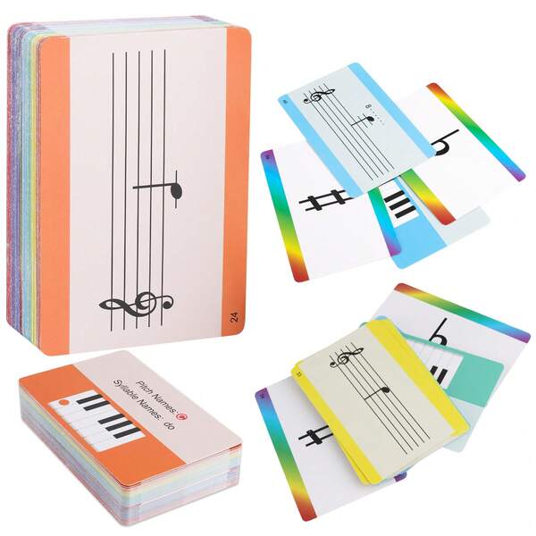 Kartu Not Piano untuk Pemula, Kartu Memori Not Piano, Kartu Belajar Staf Not, Termasuk Kartu Not Sharp dan Flat, Cocok untuk Pemula Piano dan Guru Piano, Dicetak di Kertas Tebal Berkualitas Tinggi, Dilengkapi dengan Kotak Penyimpanan Transparan