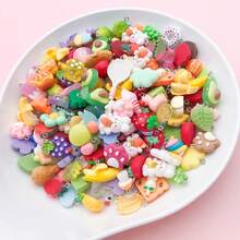 Random 20/30/40pcs Cute 3D Resin Mixed Mini Charms, Cartoon Fruit Animal Pendants For DIY Earrings Necklaces Handmade Jewelry Making Craft Supplies - Multicolor - View 10