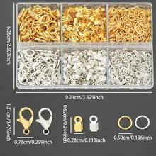 250pcs/Box DIY Jewelry Findings Assortment Including Lobster Clasps, Crimp Ends, Jump Rings, Open Connectors, Tongue Buckles, Key Rings, End Caps, Leather Cord Clamps, Etc. For DIY Bracelets, Anklets, Necklaces, Bag Charms, Jewelry Making Accessories - Accessory Set - View 3