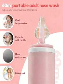 1 st - 60 ml ansiktsrengöringssätt - skonsamt sköljverktyg, hygieniskt (lätt att använda och portabelt), tandvård, tänder, tandtråd, tandrengöringsverktyg, reseborste - Multifärgad - Visa 4