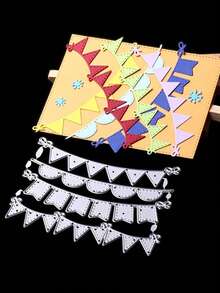 Scrapbook Die Cutting And Embossing Molds, Colorful Flag Pattern Metal Cutting Dies, For DIY Scrapbook Decoration Embossing Tools, Photo Album Cover Making Templates, Handmade Greeting Card Background Decoration - One Size Fits All - View 7