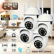 1/2/4 piezas Cámara de WiFi de 2.4G para abuela, monitoreo de doméstica con vista panorámica de 360°, audio bidireccional, detección de movimiento con IA y visión nocturna, control remoto a través de la aplicación, apta para uso en interiores - Blanco - Ver 3