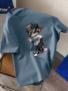 Short-Sleeved T-Shirt With Round Neck And Casual Print For Pre-Teen Boys, Summer Top - Red - View 1