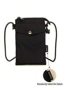1 pieza Bolso bandolera mini de nylon resistente a desgarros con estampado a cuadros verde, cordón decorativo, múltiples bolsillos y cremallera, apto para camping y uso diario - Multicolor - Ver 12