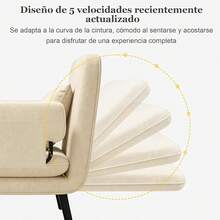 STAR BURN Sofá Cama Plegable Multifuncional, un Diseño Cuatro en uno Que Incluye Sillón Reclinable, Almohada y Bolsillos de Almacenamiento, con Respaldo Ajustable, 188 CM / 74 Pulgadas (Blanco) - 1 - Ver 5