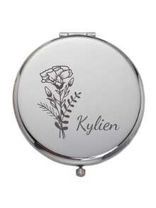 Customized Makeup Mirror, Can Be Engraved, Elegant Stainless Steel Material, Bridesmaid Gift, Birthday Flower Makeup Mirror, Women's Pocket Mirror, Bridesmaid Thank You Gift, Bride Wedding Gift ,Forever Love, Bridesmaid Proposal, Gift For Her - Multicolor - View 12